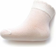 Ponožky kojenecké bavlna - JEDNOBAREVNÉ bílé se vzorem - vel.0-3měs. - obrázek 1