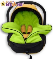 Fusak do autosedačky fleece - MEDVÍDEK zelený s černou - obrázek 2