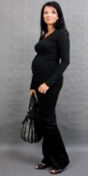 Těhotenské tričko dlouhý rukáv - ELLYS černé  velikost L/XL - obrázek 1