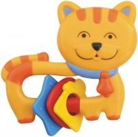 Chrastítko plastové Baby Mix - KOČIČKA žluté - obrázek 1