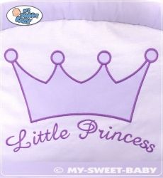 Koš proutěný s boudičkou a výbavou - KORUNA fialový - My Sweet Baby          varianta výšivky LITTLE PRINCESS (pro holčičku) - obrázek 5