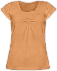 Těhotenské a kojící tričko - krátký rukáv - KARIN - oranžové velikost S/M - obrázek 1