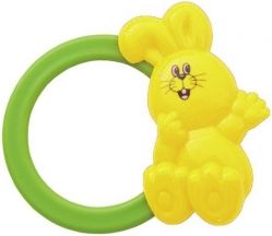 Chrastítko plastové - ZAJÍČEK žlutý - BabyMix - obrázek 1