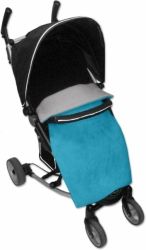 Nánožník na kočár - DEKA FLEECE tyrkysová se světle šedou - IvemaBaby - obrázek 1