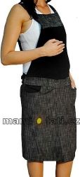 Těhotenské šaty - sukně S LACLEM černý melír velikost XXL - obrázek 1