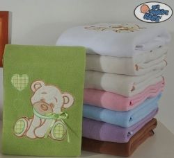 Deka dětská - MÉĎA S MAŠLÍ zelená - My Sweet Baby -  72x100cm - obrázek 1