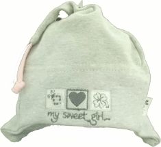 Čepice kojenecká bavlna - MY SWEEET GIRL šedý melír - vel.74 - obrázek 1