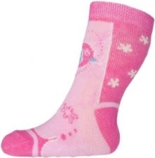 Ponožky kojenecké bavlna s ABS - PTÁČEK růžové - vel.6-9měs. - obrázek 1