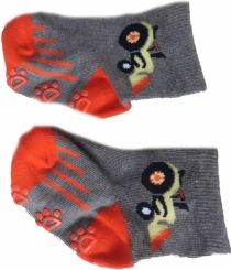 Ponožky kojenecké bavlna s ABS - TRAKTOR tmavě šedé - vel.6-9měs. - obrázek 1