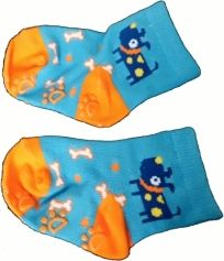Ponožky kojenecké bavlna s ABS - PEJSEK tmavě tyrkysové - vel.6-9měs. - obrázek 1