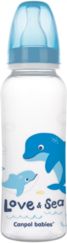 Lahev kojenecká plastová Canpol babies – DELFÍNCI s modrou - 250ml - obrázek 1