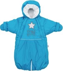 Kombinéza zimní 2v1 NewBaby - WINTER STAR modrá - vel.74 - obrázek 3