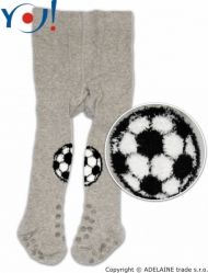 Punčocháče dětské bavlna s ABS na chodidlech a nártu - MÍČ šedé - vel.68-74 - obrázek 1