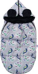 Fusak do kočárku i autosedačky fleece - PÁV na šedém  - NewBaby - obrázek 1