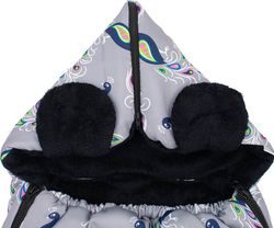 Fusak do kočárku i autosedačky fleece - PÁV na šedém  - NewBaby - obrázek 3