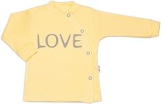 Košilka kojenecká bavlna - LOVE žlutá - vel.62 - obrázek 1