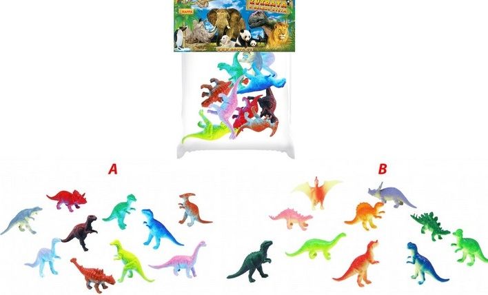 Dinosauři v sáčku 12ks 2 druhy - obrázek 1