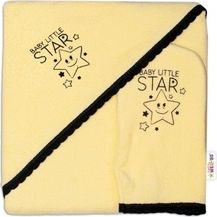 Osuška dětská froté se žínkou - LITTLE STAR žlutá - 80x80cm - obrázek 1