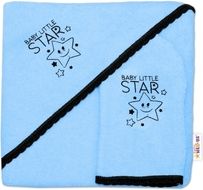 Osuška dětská froté se žínkou - LITTLE STAR modrá - 80x80cm - obrázek 1