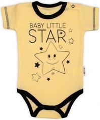 Body kojenecké krátký rukáv - LITTLE STAR žluté - vel.74 - obrázek 1