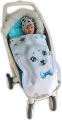 Dětský fusak Velvet s kožešinkou - WINTER LUXURY lachtan s tyrkysovou - BabyNellys - obrázek 3