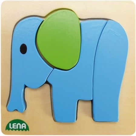 Lena Dřevěné puzzle slon - obrázek 1