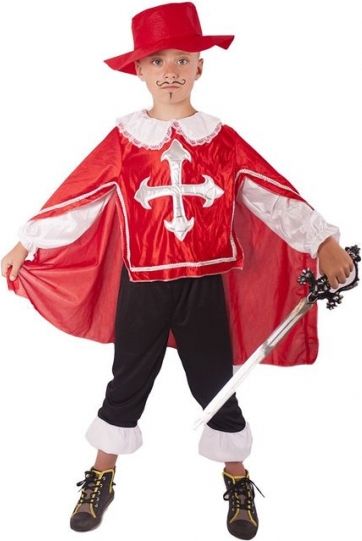 Kostým mušketýr červený vel. S - obrázek 1