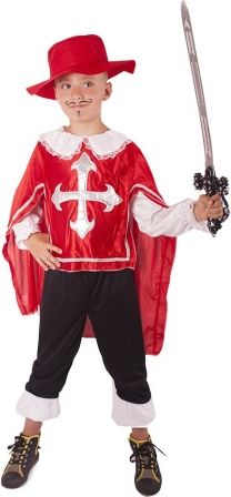 Kostým mušketýr červený vel. S - obrázek 3