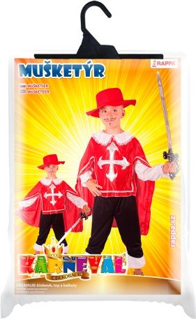 Kostým mušketýr červený vel. S - obrázek 4
