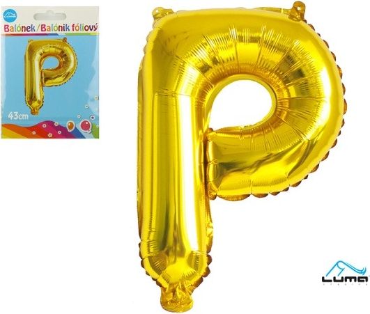 Balónek foliový "P" ZLATÝ - obrázek 1