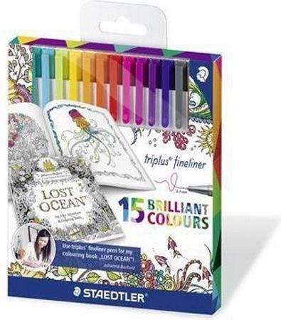 Linery Triplus Johanna Basford 15 různých barev 0,3mm STAEDTLER - obrázek 1