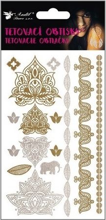 Tetovací obtisky zlaté a stříbrné 15x9cm - obrázek 1