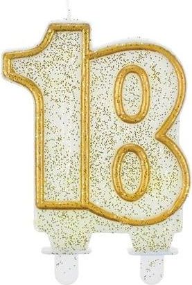Svíčka narozeninová 18 zlatá linka - obrázek 1