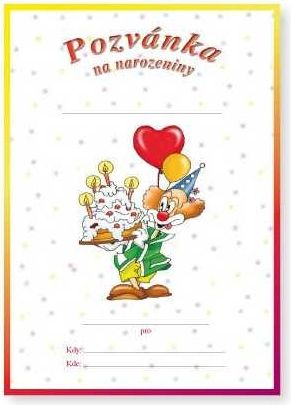 Pozvánka na narozeniny A5,motiv klauna - obrázek 1