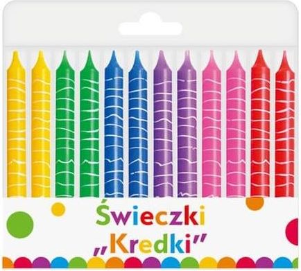 Narozeninové dortové svíčky pastelky 12ks - obrázek 1
