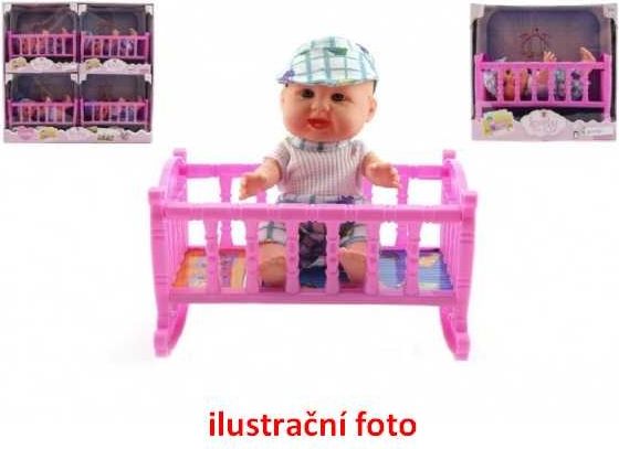 Miminko s postýlkou plast 19cm - obrázek 1