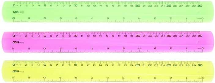Pravítko 30cm PIONEER FLUO DELI - obrázek 1