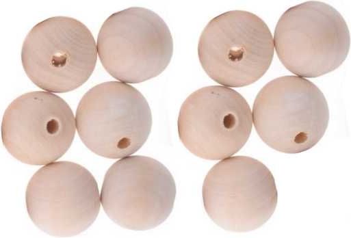 Korálky kulaté přírodní dřevěné 2,5cm 11ks - obrázek 1