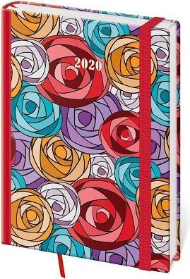 Diář denní A5 Vario - Roses s gumičkou 2020 - obrázek 1