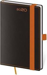 Diář týdenní kapesní Black Orange s poutkem na propisku 2020 - obrázek 1
