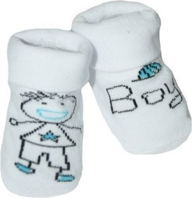 Kojenecké ponožky Risocks protiskluzové - Baby Boy, bílo/modré - obrázek 1