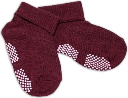 Kojenecké ponožky Risocks protiskluzové - bordo, 12-24 m - obrázek 1