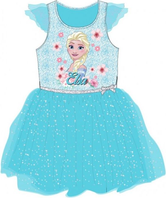 E plus M - Dívčí / dětské šaty Ledové království - Frozen Elsa - modré 128 - obrázek 1
