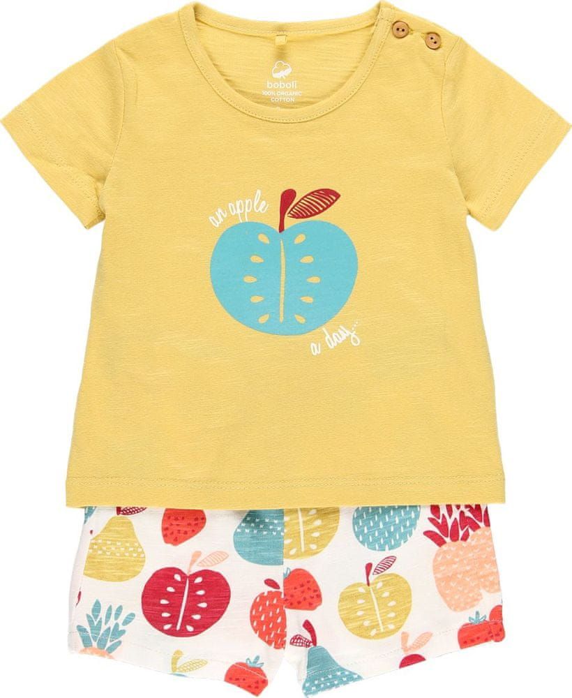 Boboli dívčí set trička a kraťasů Organic Fruit 56 žlutá - obrázek 1