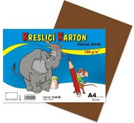 Karton kreslící A4/50ks hnědý 180g - obrázek 1