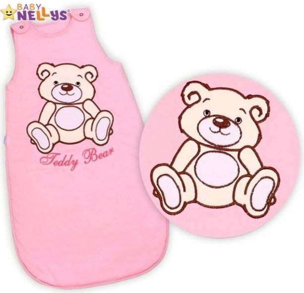 Spací vak TEDDY BEAR Baby Nellys - sv. růžový vel. 1 - obrázek 1