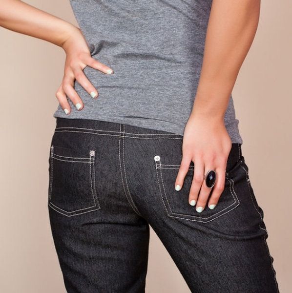 Těhotenské kalhoty JEANS - Černý jeans - M (38) - obrázek 8