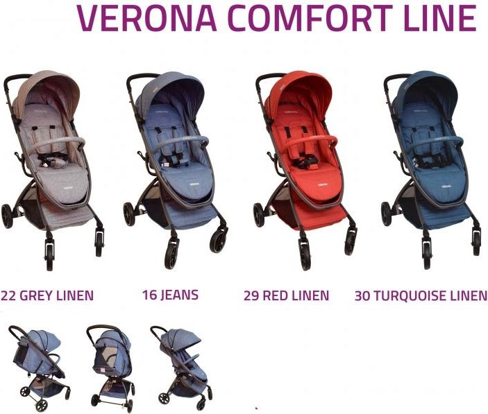 Coto Baby Kočárek  VERONA Comfort Line - Red Linen - obrázek 6