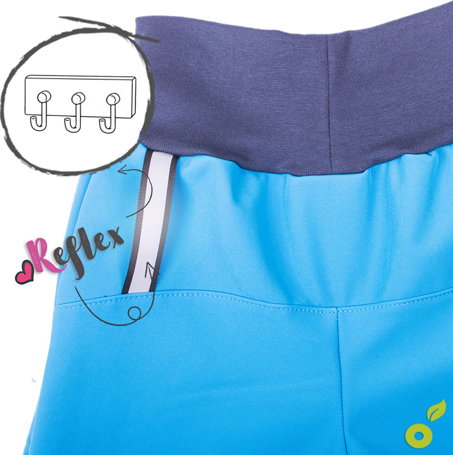 unuo softshellové kalhoty bez zateplení Černé + reflexní obrázek Evžen (Softshell kids trousers, no insulation, black) Velikost (Size): 98/104 - obrázek 10