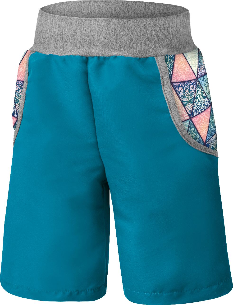 unuo Dětské funkční kraťasy Triangl mandaly, petrolejová Velikost (Size): 128/134 - obrázek 1